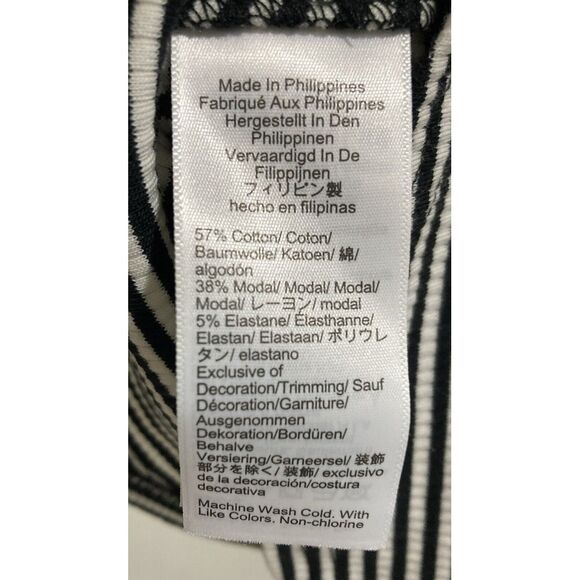 J. Crew Black White Striped Shirt 3/4 Sleeves Scoop Neck Size XS NWT BT683 - Picture 9 of 9